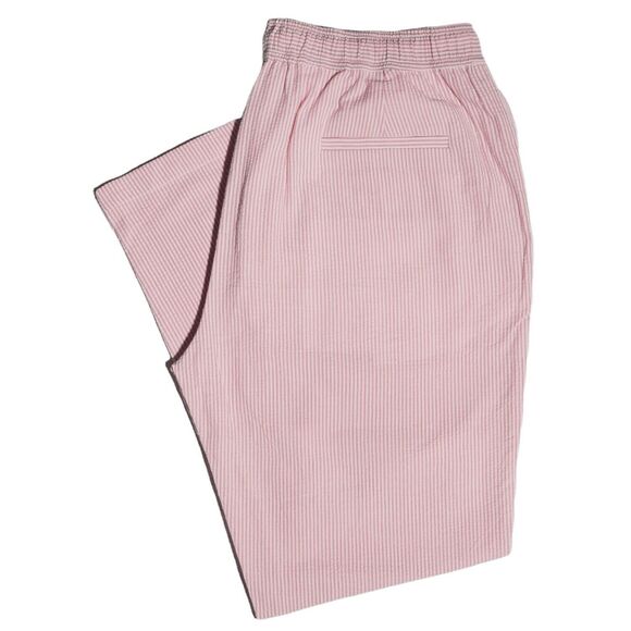 Mens Joggers Harem Pants Pink White Striped Drawstring Loose Casual Lounge XL - Picture 2 of 6